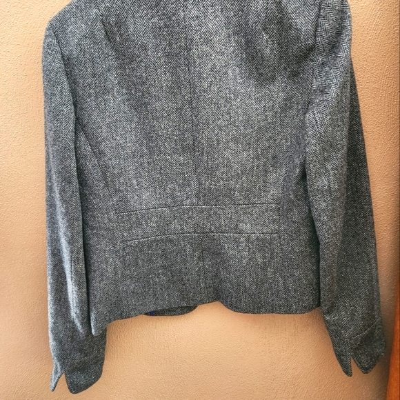J CREW WOMENS GRAY LONG SLEEVE SHORT WOOL BLAZER / JACKET - Picture 4 of 7